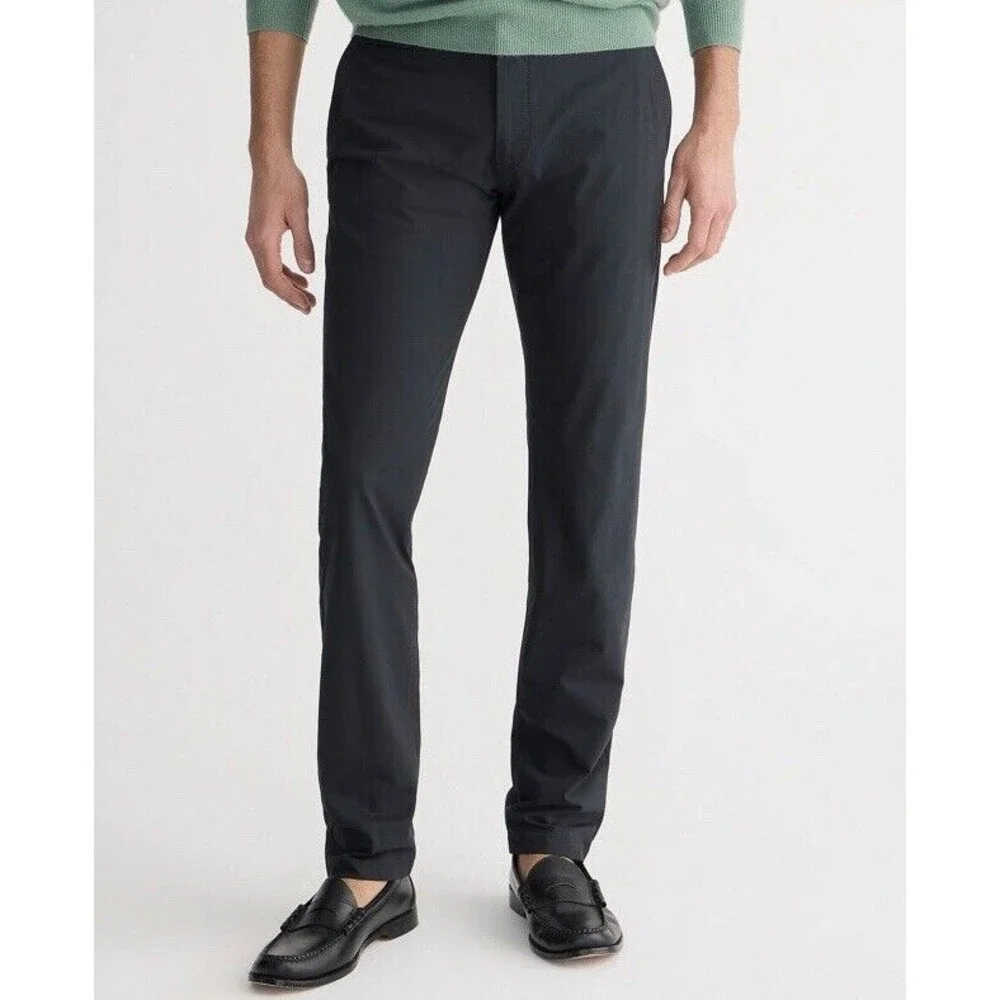 J.Crew Tech 484 Pants Mens 34 34 Black Slim Fit Straight Leg Stretch Preppy New